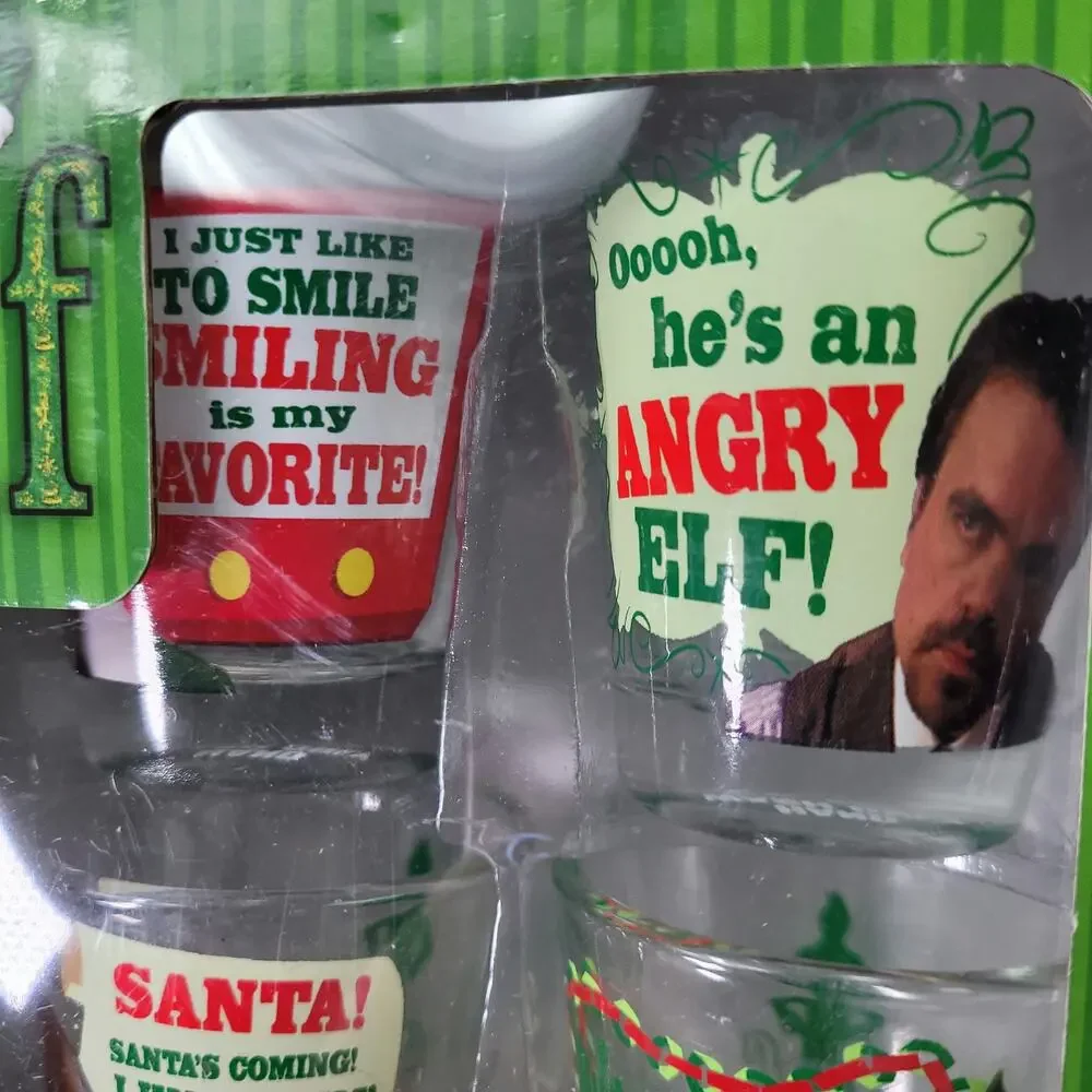 NWT in box Will Ferrell Elf 4 Shot Glass 4 pack